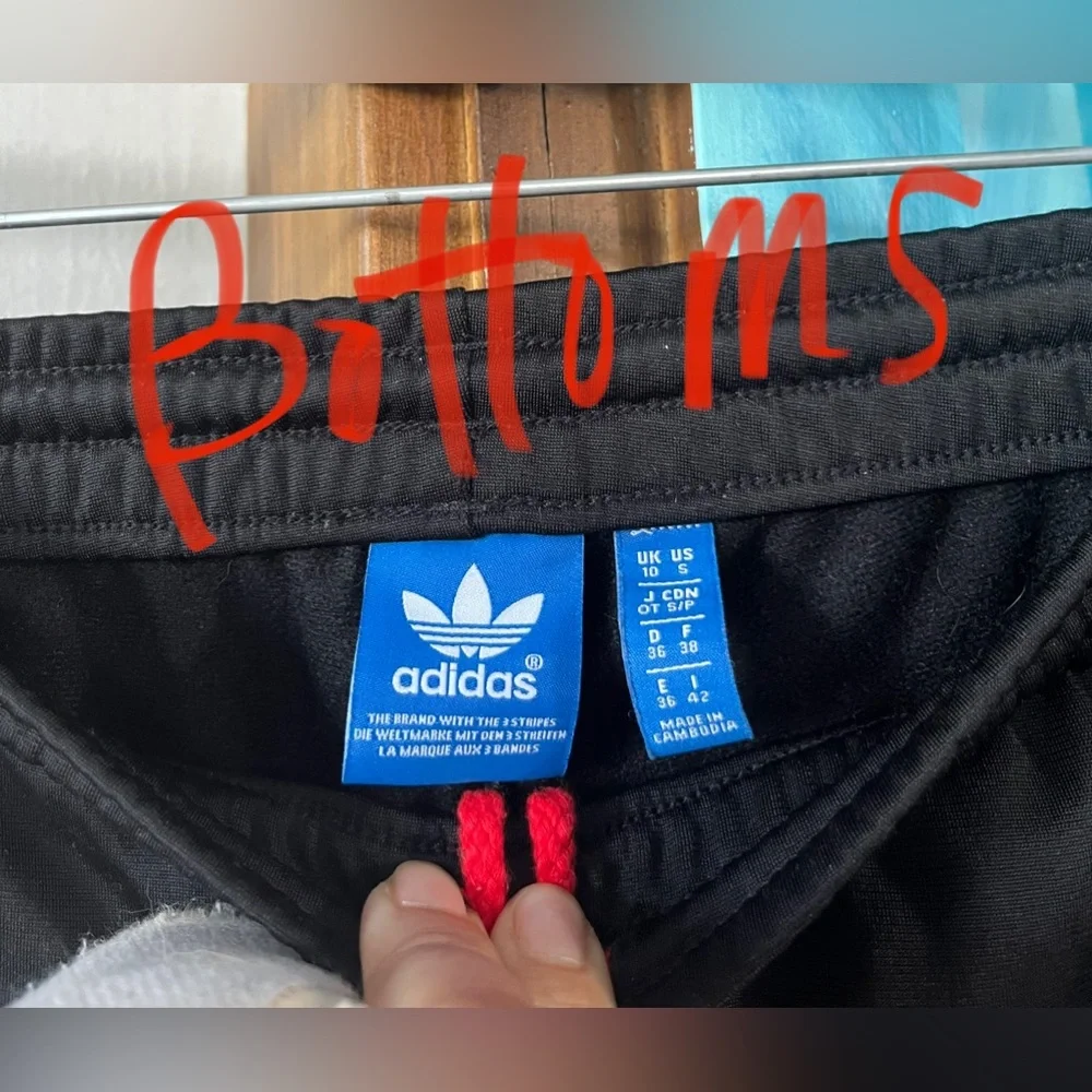 Ladies Adidas Originals black tri-color track pants (S) - Picture 2 of 4